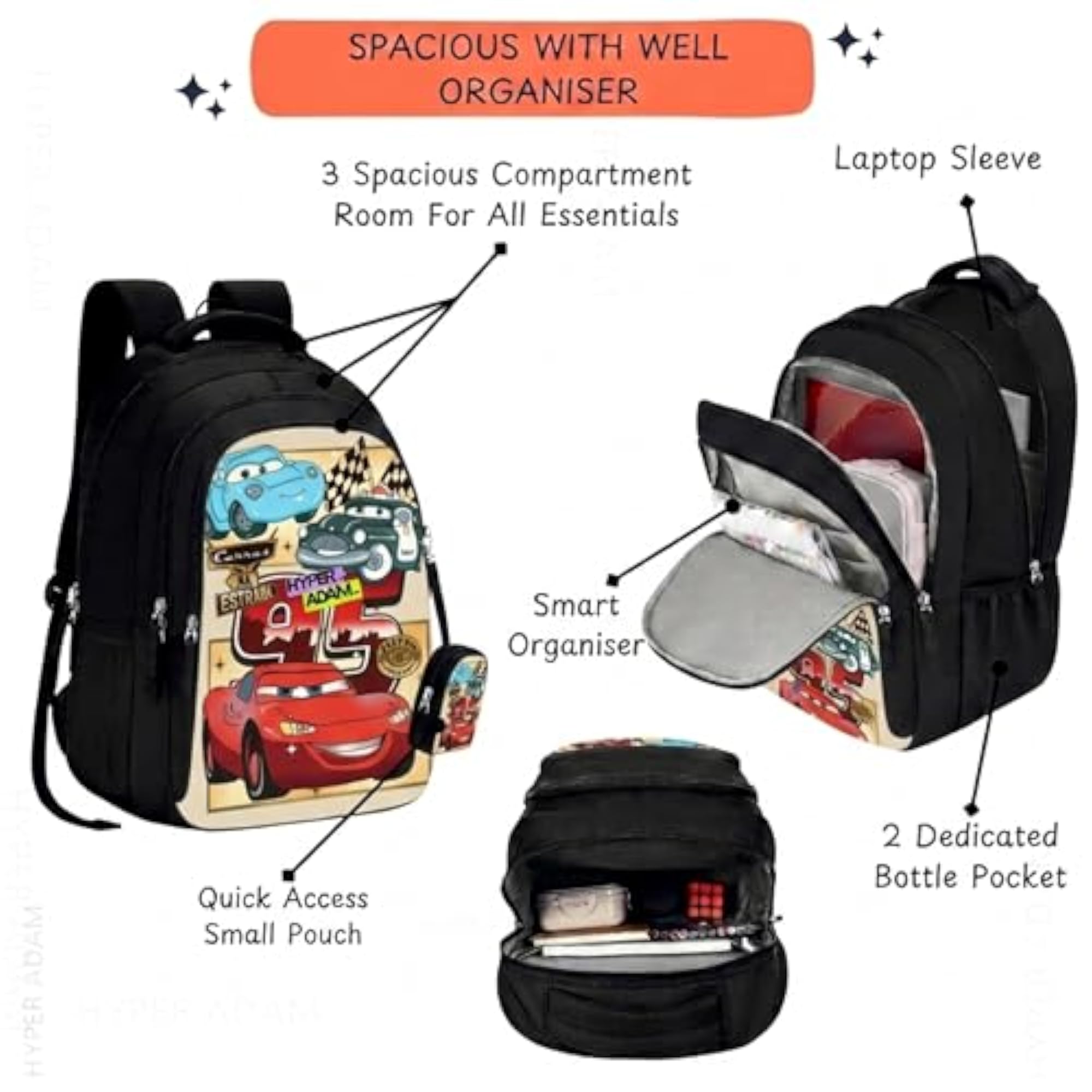 36Ltr School Backpack with Laptop Sleeve