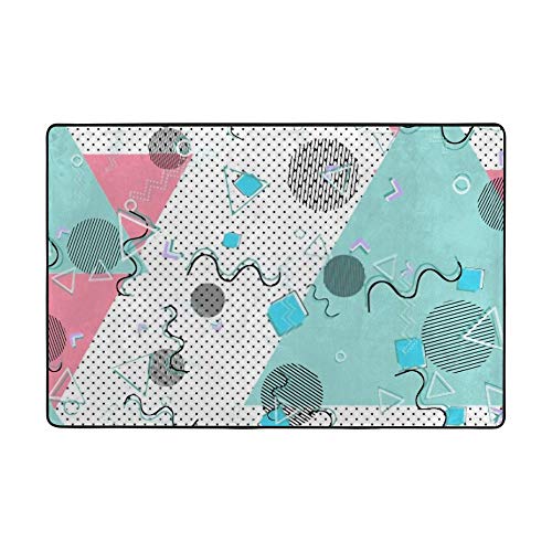 Tapis de salon en velours corail Memphis contre les sols froids et inconfortables - 2