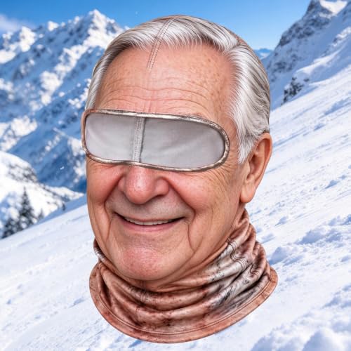 Ski Mask,Old Man Ski Mask Winter Funny 3D Print Full Face Balaclava,Gold_01 - image 5