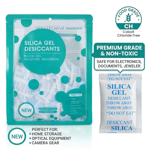 Image of 2g Silica Gel Desiccant Packets (250 Packs), Humidity Moisture Absorbers | Rechargeable Desiccant Bag for Home First Aid Kits; Moisture Control Dehumidifier Packs for Storage; Tear-resistant Packaging