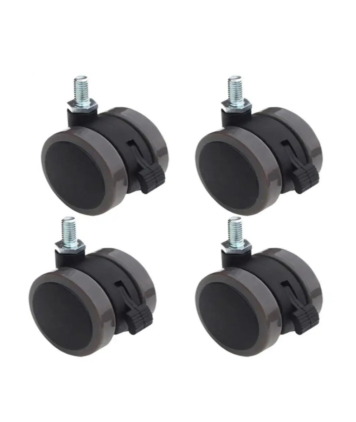 Roulettes pivotantes M8 de 2 pouces en lot de 4 pour mobilier de bureau et étagère à thé