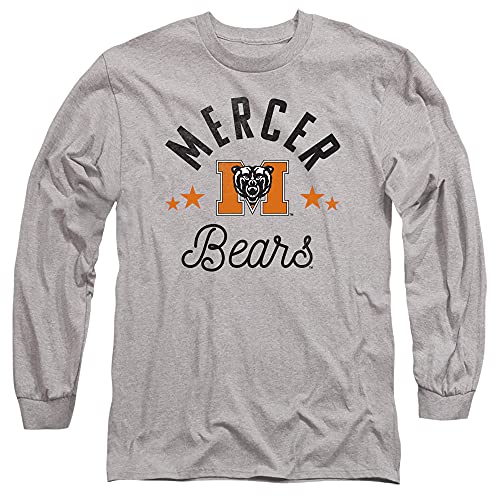 Mercer University Official Bears Unisex Adult Long-Sleeve T Shirt,Athletic Heather, 3X-Large