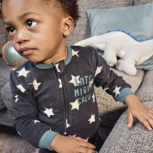 Image of Gerber Baby Boys 2-Pack Flame Resistant Fleece Footed Pajamas