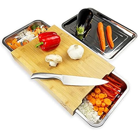 FREUDESKÜCHE Premium Bambus Schneidebrett Set Cover