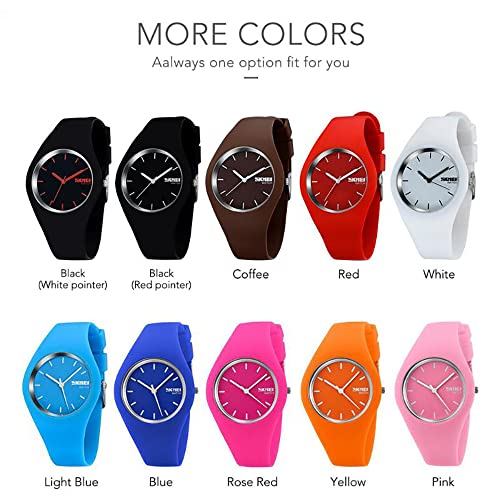 Gosasa Casual Simple Style Silicone Strap Women Men Sports Watches 30M Waterproof (Drak Blue) #TOP5