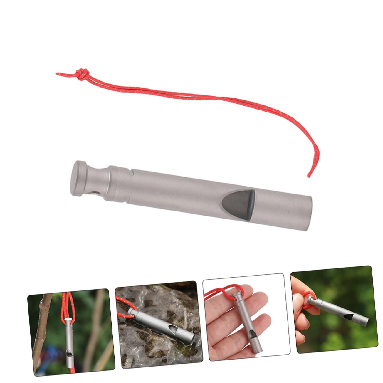 Titanpfeife Notfall Pfeifen Pfeifen Mit Lanyard Sportpfeife Mit Lanyard Wandern Sport & Freizeit Notpfeife Party Metallpfeife Mit Lanyard Pfeift Masse Silver