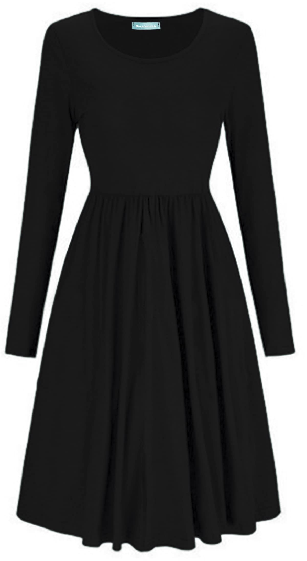 New Womens Ladies Frankie Smock Swing Skater Dress Ladies Flared Ruched Gathered Waist Dress UK 8-26