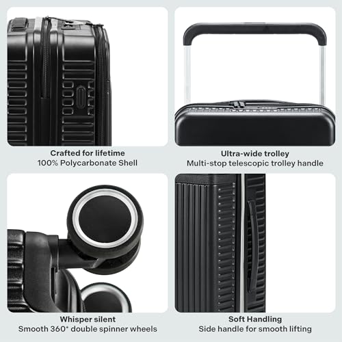 Image of Assembly Hard-Sided Medium Check-in Luggage - 65 cms | Premium Wide Handle Trolley Bag with in-Built TSA Lock & Noise-Free Wheels