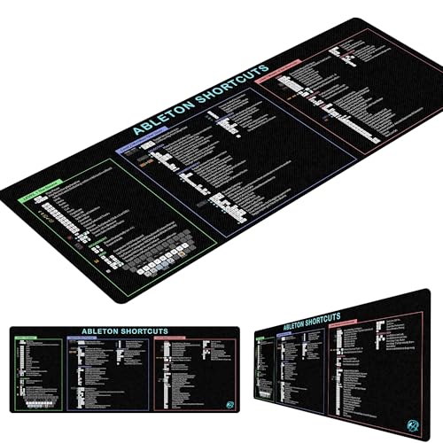 Image of Ableton Shortcuts Mouse Pad - Perfect for Music Producers, Extended XXL Keyboard & Mouse Mat for Studio & DJ Setup, Essential Computer Accessories for Study, Work, and Reference Purposes KMH