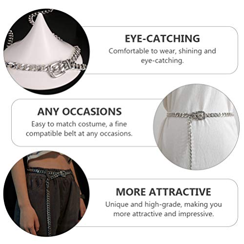 SOIMISS Do Punk Prata Cadeia de Cintura de Metal Cadeia de Cintura Faixa Da Cintura Cinto de Cadeia