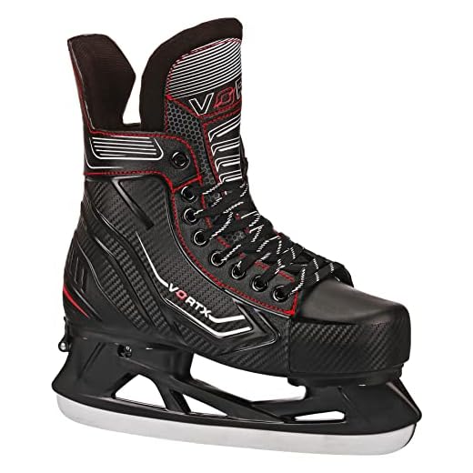 Lake Placid Vortex Adjustable Ice Hockey Skates Black Medium (3-6)