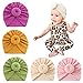 Cappello Turbante Bambina Berretti e Cappellini, Cotone Morbido Knot Baby Hat, Elastico Avvolgere la Testa per Infantile Bambino Neonato Ragazza di 3-24 Mesi (5 Pezzi)