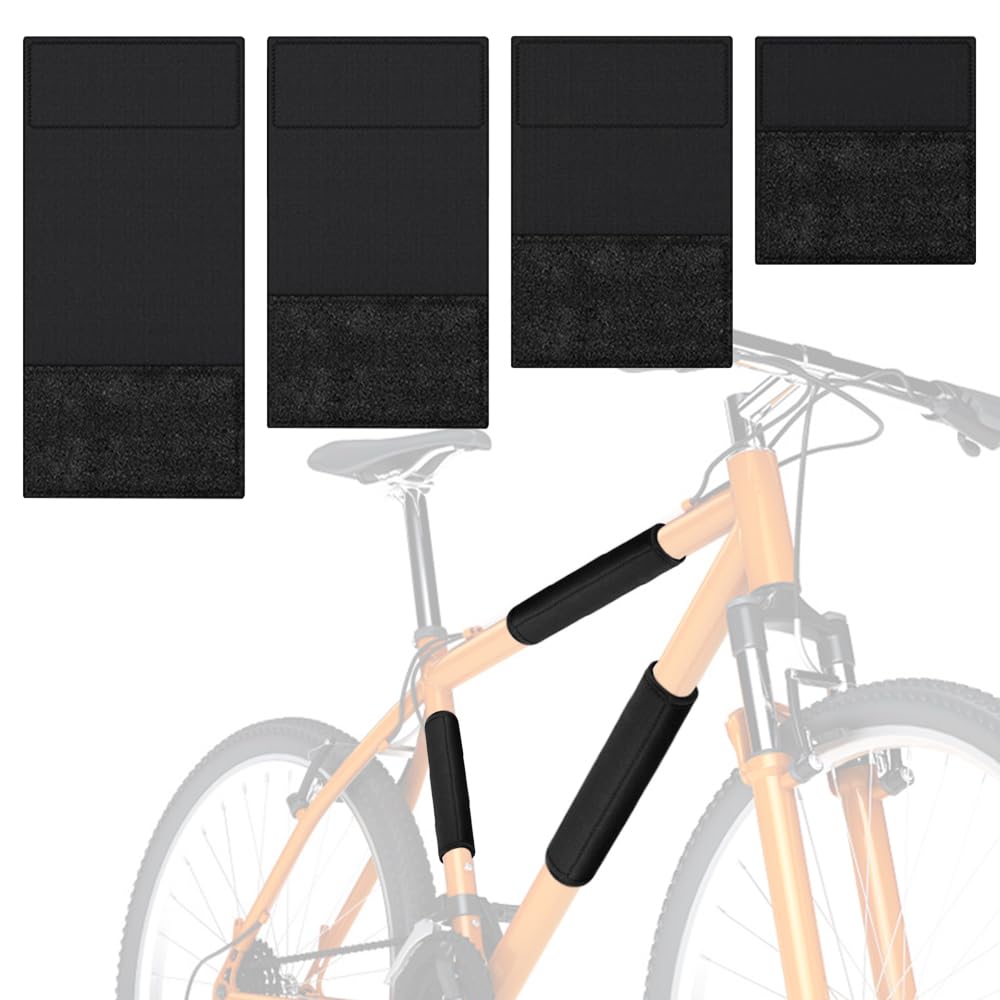 Bicycle Frame Protector, Set of 4 Bicycle Frame Protectors, Transport Protection for Thule Bicycle Carrier, Frame Protection Bicycle Neoprene for Carbon Frame Protection, E-Bike, Bicycle Attachment