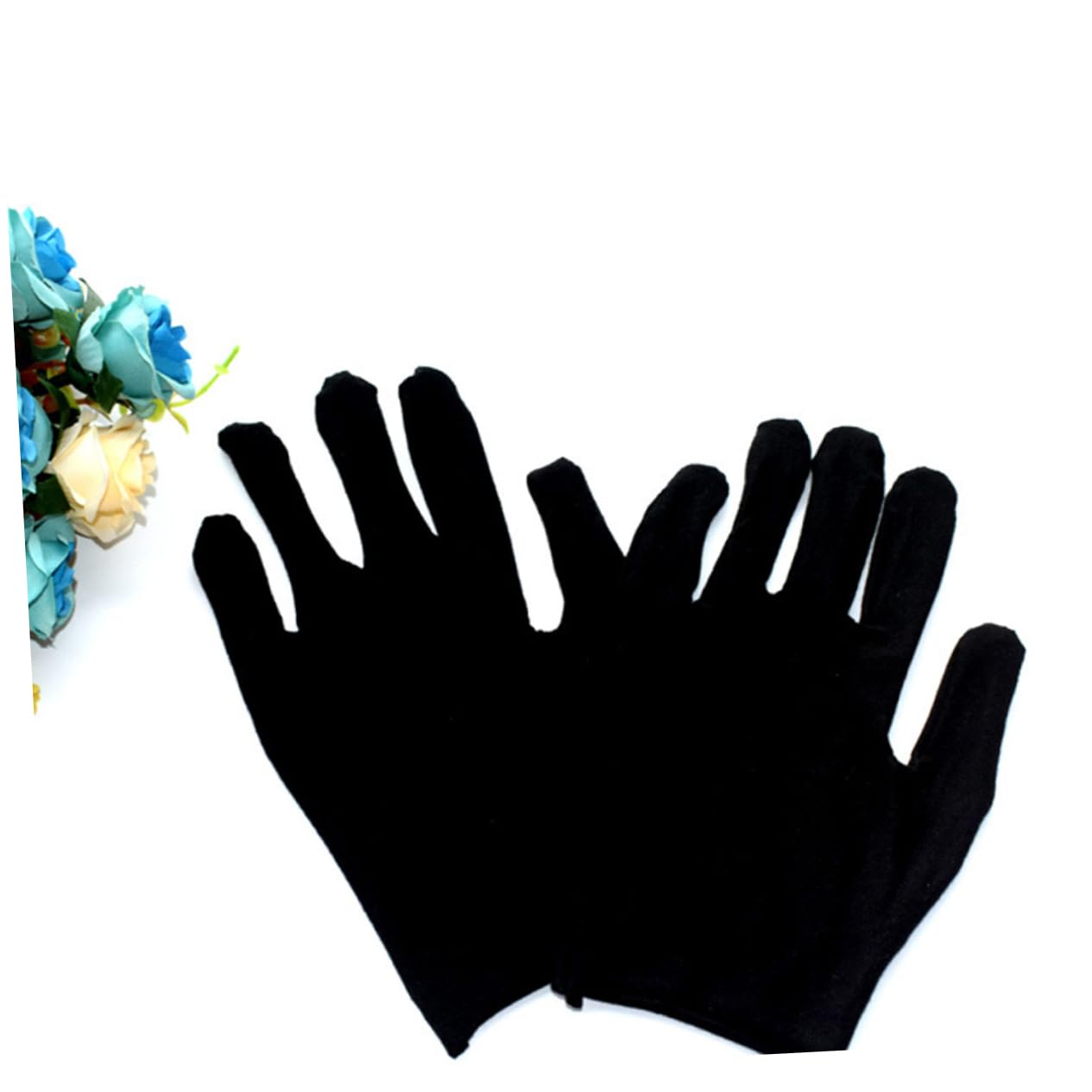 Noir Moufles de Travail Protection Légère, en Coton, 12 Paires