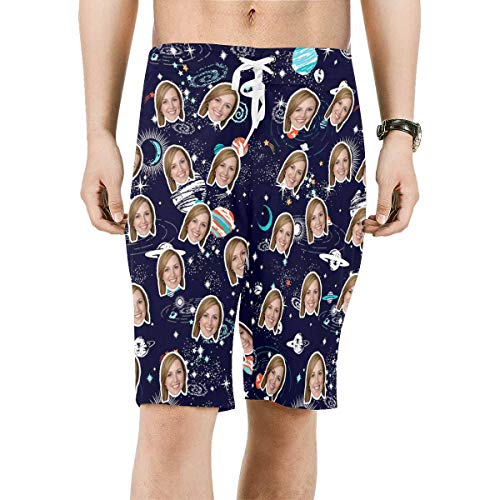 Custom Face Men's Boardshorts Hawaii Tropical Print Swim Trunks Wife's Face Beach Board Shorts for Men Quick Dry2