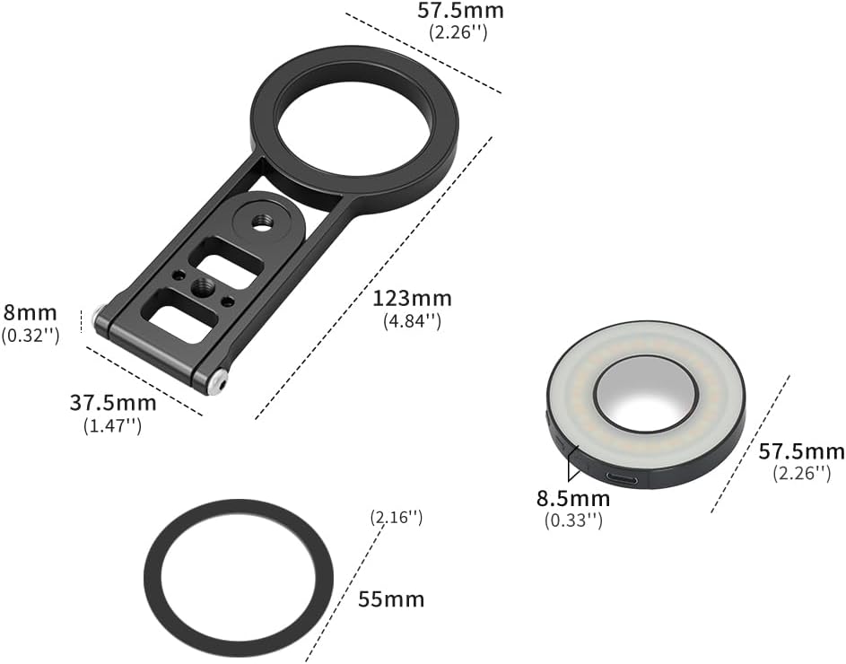 FEICHAO Double-Sided Magnetic Folding Phone Holder Desktop Holder Selfie Stick Bracket for Magnetic Functional Cell Phone Accessories (Magnetic Fill Light Set)