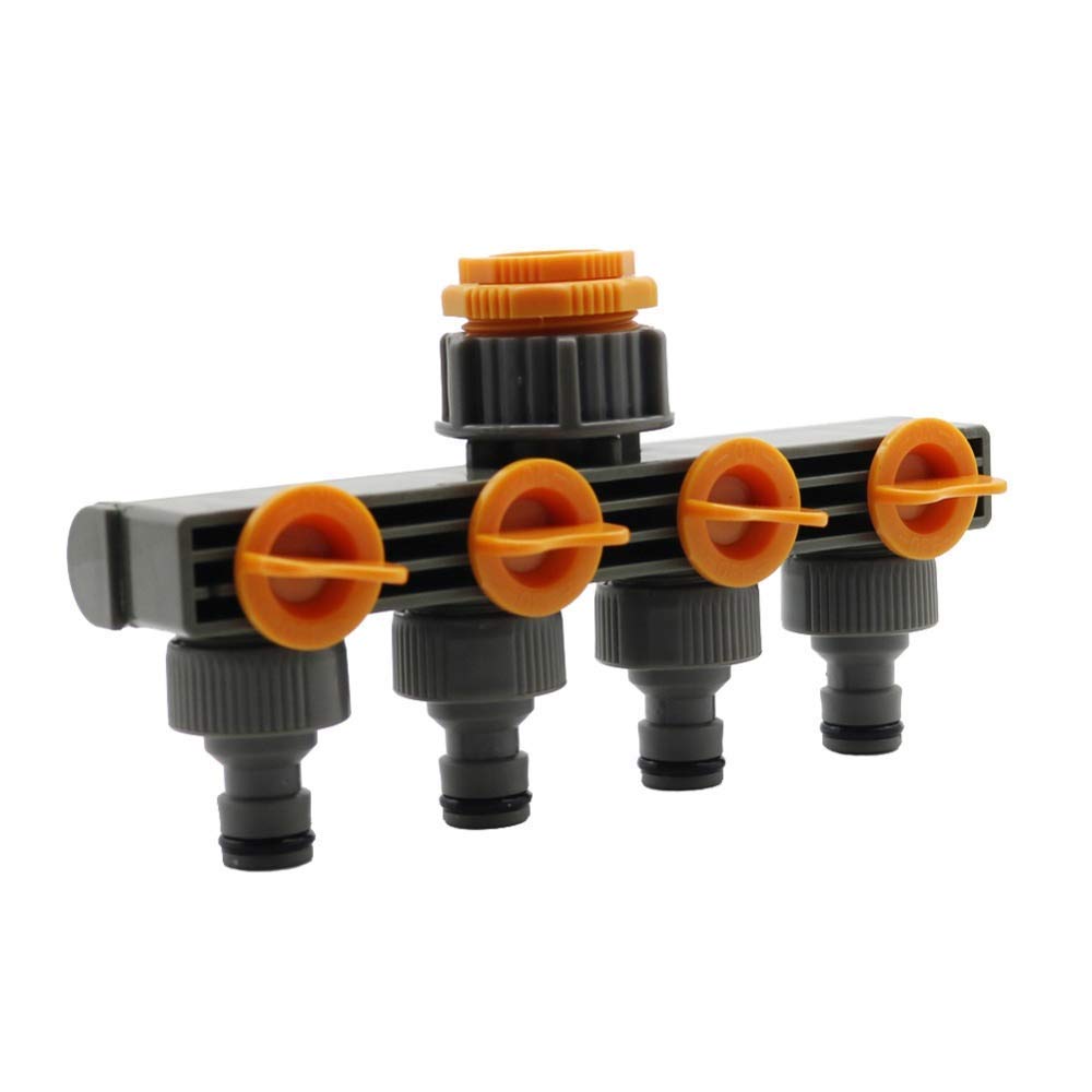 Cbkrgfpdou Grey Pvc 4-Way Garden Hose Splitter