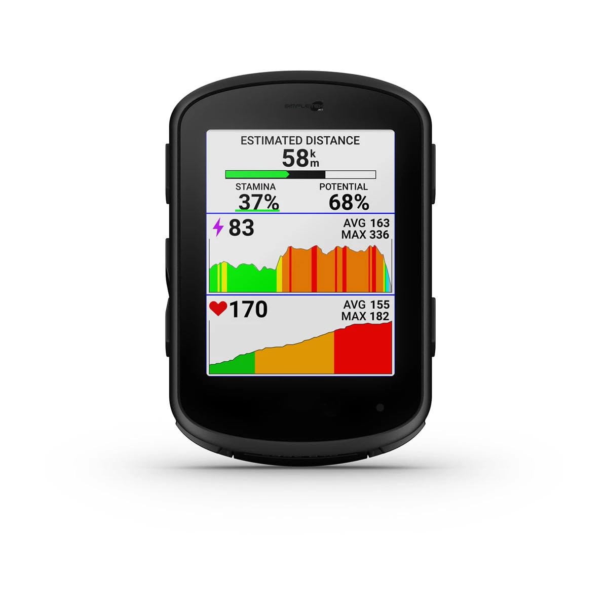 SIMPLETEK - Ordinateur de vélo GPS intelligent écran tactile LCD 2,6" WI-FI