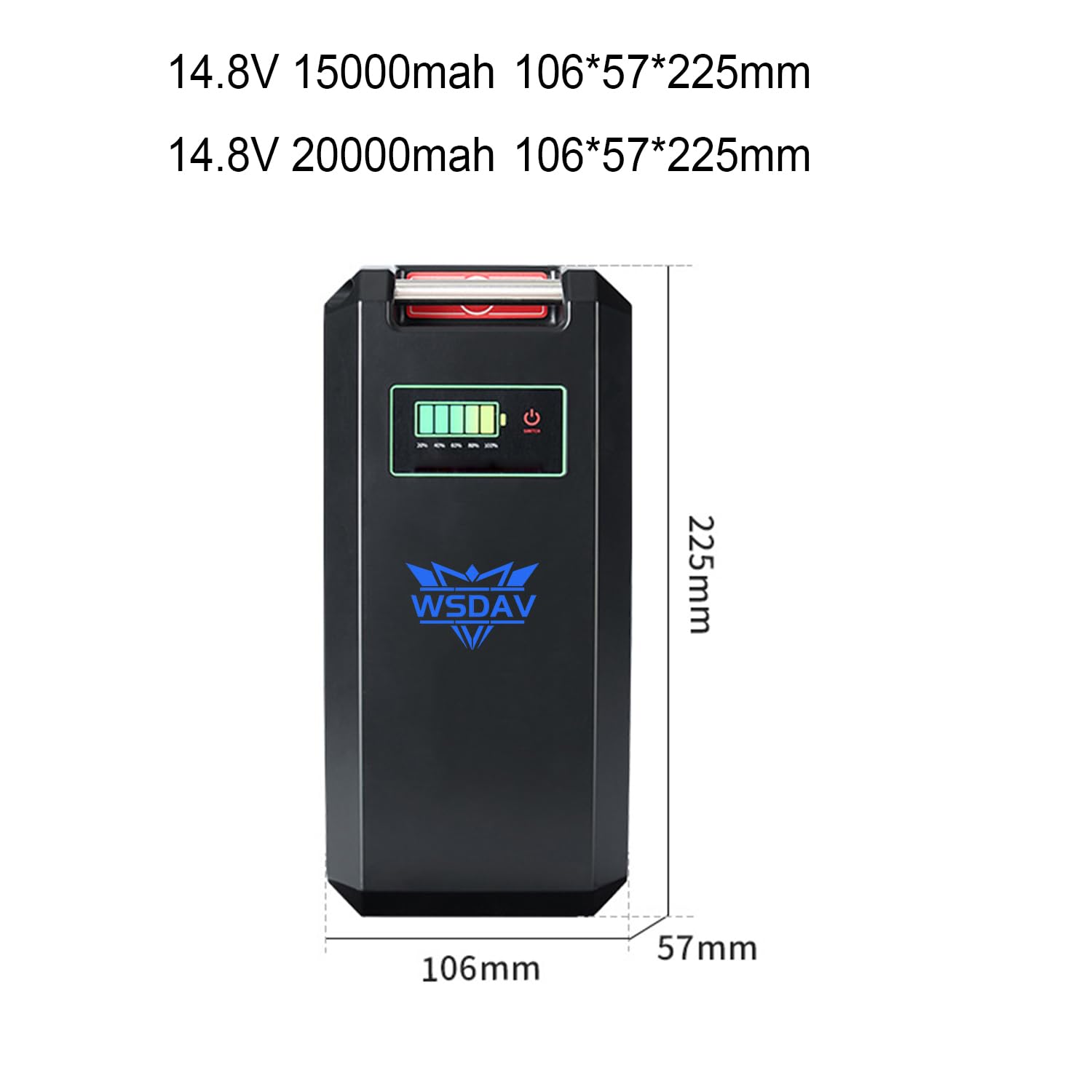 Batería para Carrete de Pesca eléctrico de 14,4 V y 6800 mAh, y de 14,8 V y 7500 mAh a 20000 mAh para carretes de Pesca eléctricos y de mar, con Cargador.,14.8v 20000mah