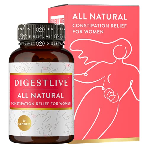 DigestLive Herbal Laxatives for Constipation for Women - 60 Capsules - Natural Constipation Relief and Daily Supplement for Digestive Function, Colon Cleanse, and Detox - Vegan, Gluten and GMO Free