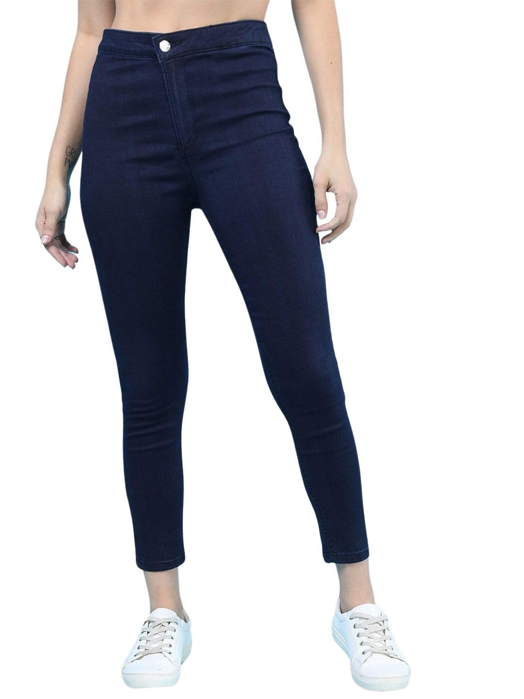 freehand by The Indian Garage Co Women Super Skinny Solid High-Rise Denim Jeggings-picture-32