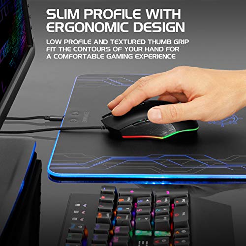 Souris de jeu à 4 niveaux de DPI réglables et rétroéclairage multicolore