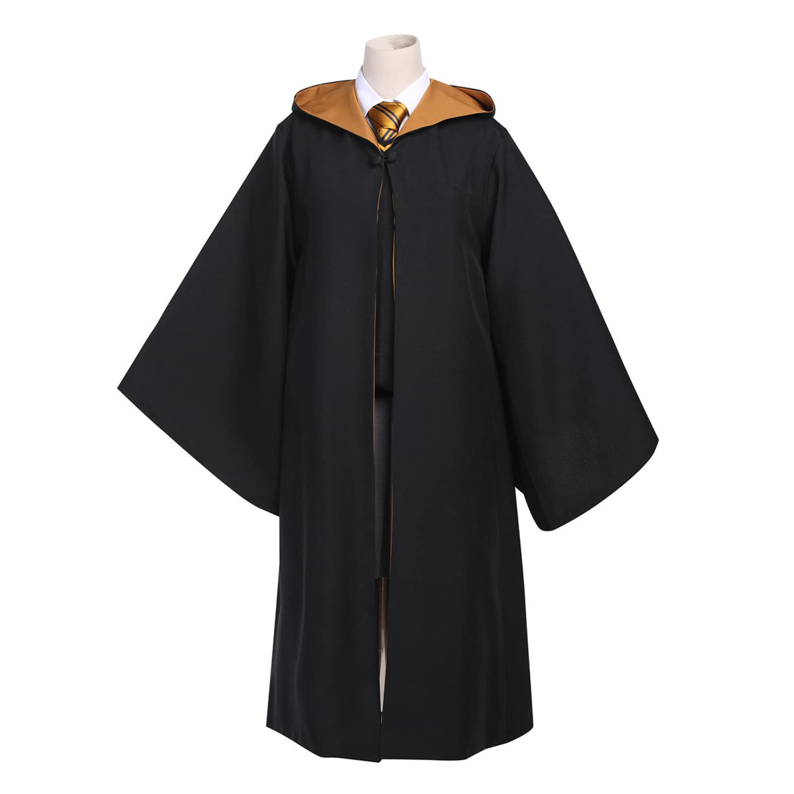 YLYGJGL Magician Themed Hooded Cloak Adult Teens, Black Wizard Robes