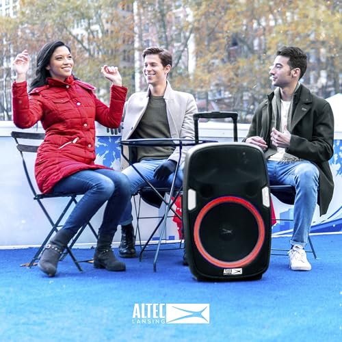 Image of Altec Lansing - Bluetooth Speaker, Wireless Trolley with Microphone, Rechargeable Party Speaker with LED Lights, Karaoke DJ Input and USB Charger