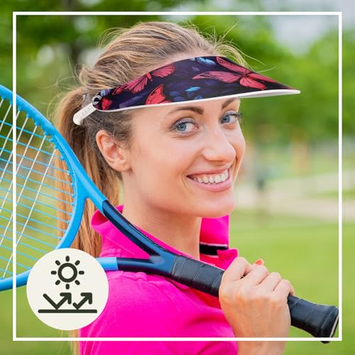 Image of Chicingyou 12 Pcs Sun Visors for Women 4 Styles Adjustable Wide Brim Caps Unisex EVA Visors Hat for Golf Beach Summer Outdoor Activities Multicolor