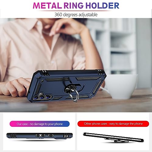Image of for Samsung Galaxy S24 Plus Case with Screen Protector, Military Grade Rugged Shockproof Heavy Duty S24 Plus 5G Protective Cover for Samsung S24 Plus Magnetic Ring Kickstand Phone Case (Blue)