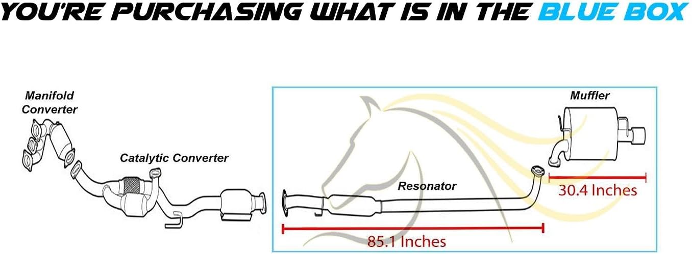 Northeastern Exhaust | Stainless Steel Resonator Pipe, Muffler Exhaust System Kit Compatible for Lexus ES300 1997-1998 3.0L | Free Gaskets and Clamp Included | Automotive Replacement Part
