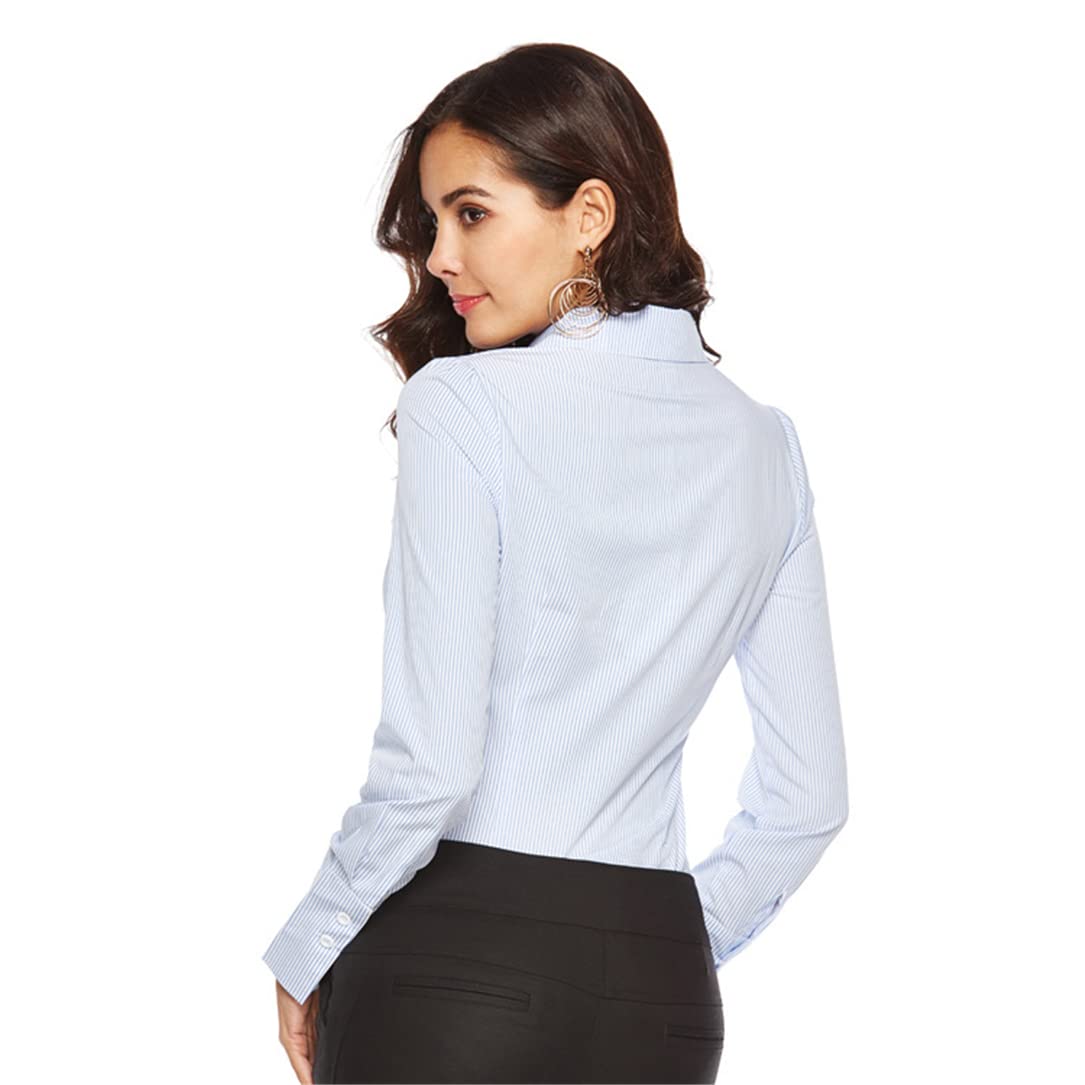 Adhdyuud Body de oficina para mujer, camisa de trabajo de negocios, blusas y tops de manga larga para mujer