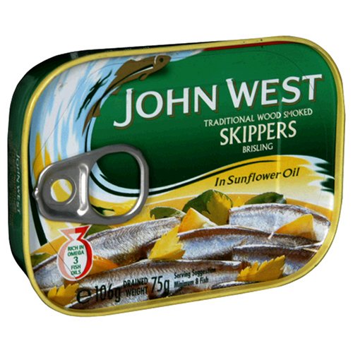 John West Skippers in Sunflower Oil, 3.7-Ounce Cans (Pack of 12)