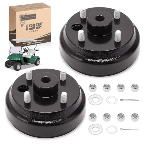 10L0L 2 piezas Golf Cart tambor de freno / buje (eléctrico) para EZGO TXT sustituye a OEM# 19186G1P, color negro