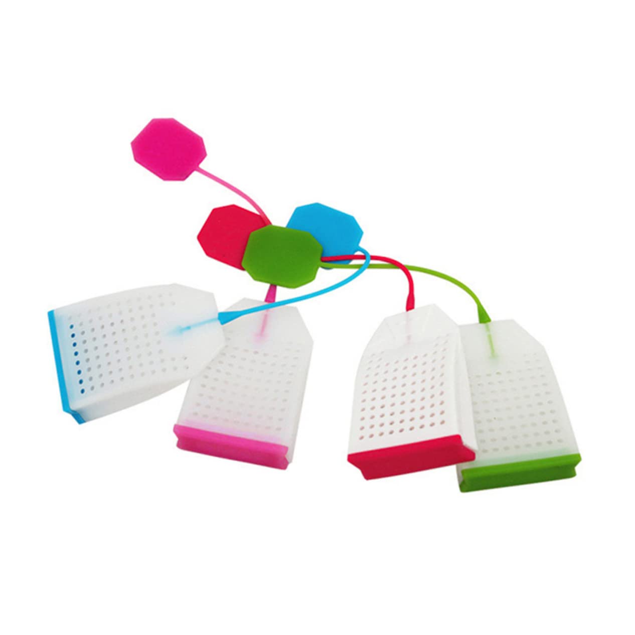 PRETYZOOM Silicone Tea Bag Infuser Strainer Reusable Loose Leaf Filters Long Handle Food-grade Safe Easy to Clean for Teapot Teacup Mugs Tea Lovers