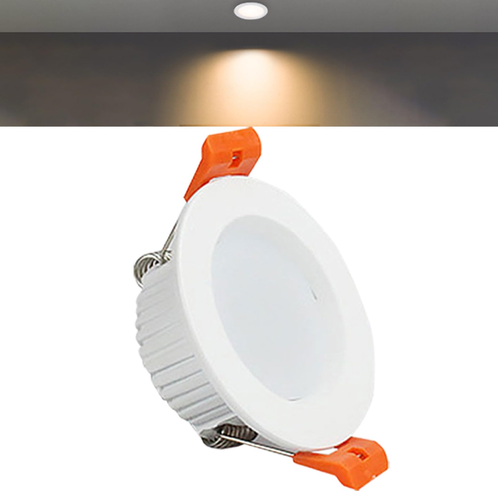 Ttiiloe Warm Light 3W Round Led Recessed Ceiling Spotlights, 3000K Warm White Ultra Slim Panel Ceiling Light, Cut Φ50-55Mm, Ac110-240V Downlights For Hallway Stairwell Showroom, 1 Pack