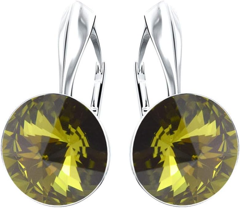 Boucles D'oreilles Leverback Aurora Borealis En Cristaux Autrichiens De Qualité