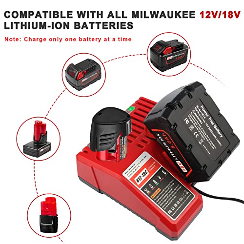 ARyee Replacement Charger for Milwaukee 12V-18V MK12 M14 MK18 Lithium Battery 48-11-2420 48-11-2440 48-11-1820 48-11-1840 48-11-1850 48-11-2401 48-11-1890 48-59-1812