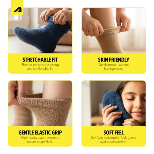 Image of Boldfit Socks for Kids Nylon Ankle Socks for Boys & Girls for School, Sports, Running, Casual Wear Soft Stretchy Toddler Footies Anti-Slip Elastic Arch, Reinforced Heel & Toe, Brown & Navy Combo Pack