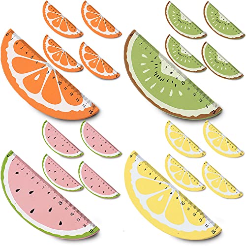 20 Pièce Règle en Bois, Règle de Forme, Règle Créative, Conception Créative de Fruits, pour Enfants, Étudiants, Famille, École, Bureau Cover