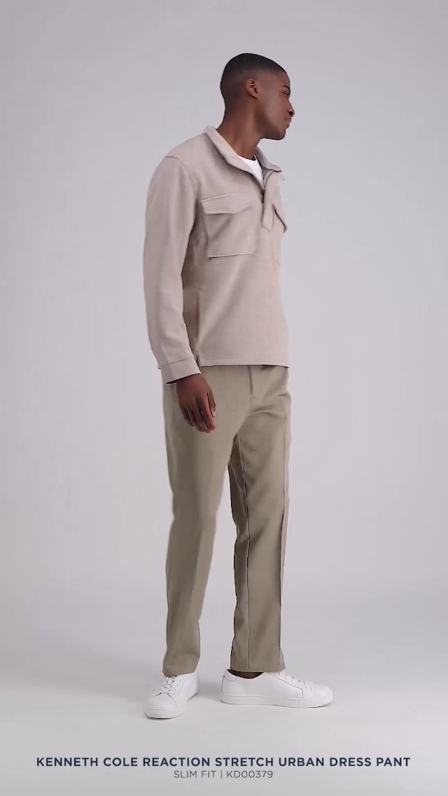 Kenneth Cole REACTION Men's Slim Fit Heather Dress Pant, Oatmeal at Amazon  Men's Clothing store