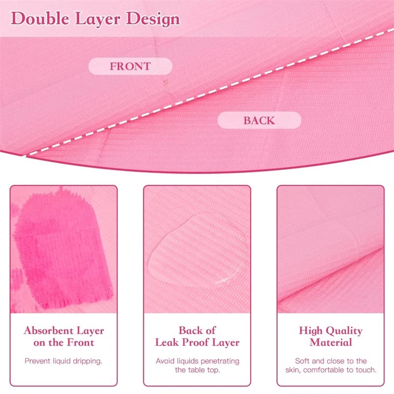 Miniatura 4 de Paquete de 125 baberos dentales desechables, baberos dentales de 13 x 18 pulgadas, baberos de tatuaje impermeables de 3 capas para mesa de tatuaje,