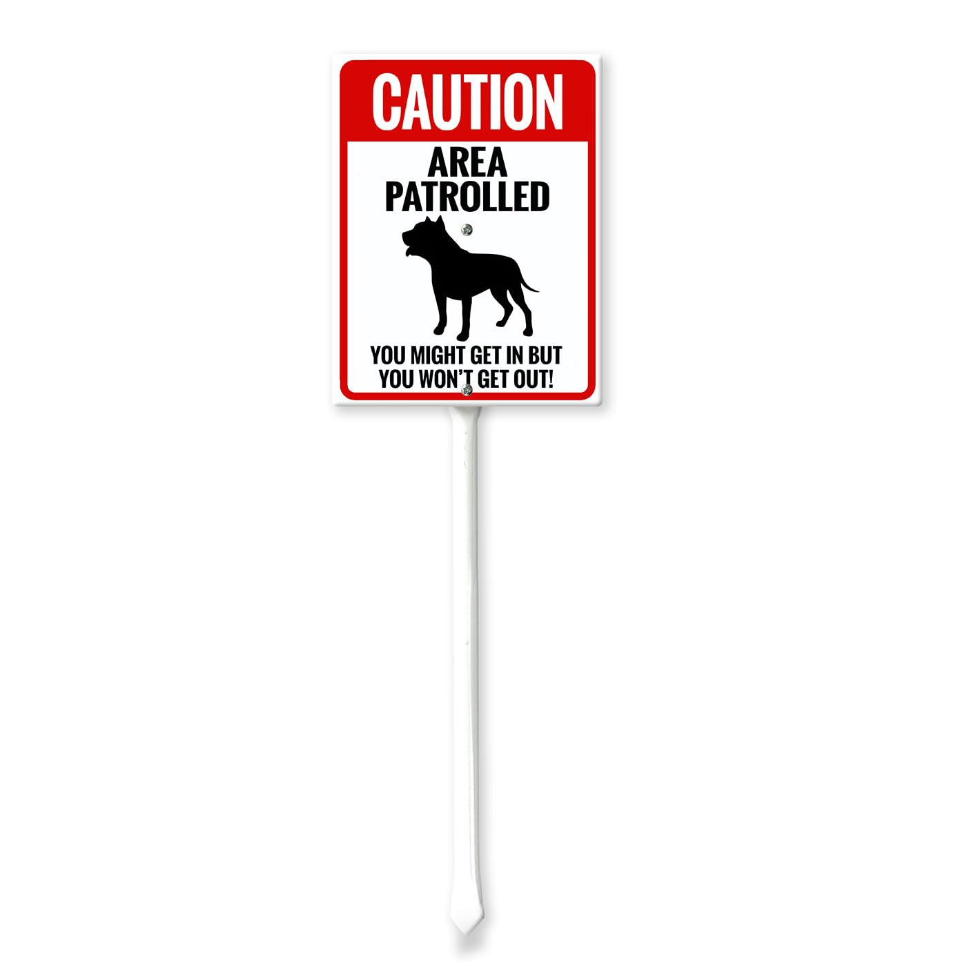 Geroclonup Pit Bull Sign Dog Sign Area Patrolled Sign with Stake Sturdy Aluminum Yard Sign with Stakes Fade Resistant Rustproof Lawn Decoration for Outdoor Use 11.5x15cm