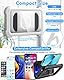 LUCKYDUO Dusch Handy Ständer, Dusch-Handyhalterung, 480°Drehbar Handy-Halterungen für Dusche, Wasserdichter HD Touchscreen Handyablage für Bade/Küch, passend für Smartphone unter 7 Zoll(Schwarz)