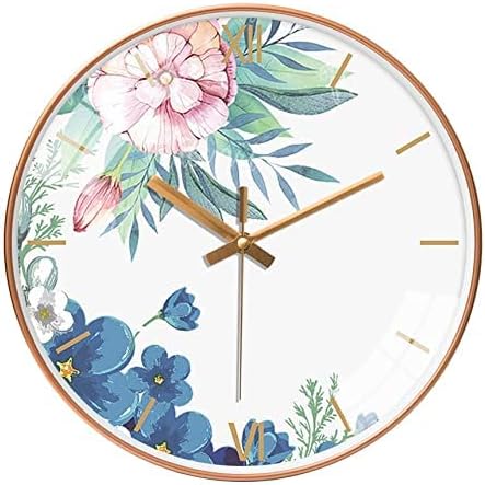 WHISKET Plastic Wall Clock, Modern Small Wall Clocks Battery Operated 12 Inch, Silent Non-Ticking Analog Classic For Office, Home, Bathroom, Kitchen, Bedroom, School (White Flower Clock)