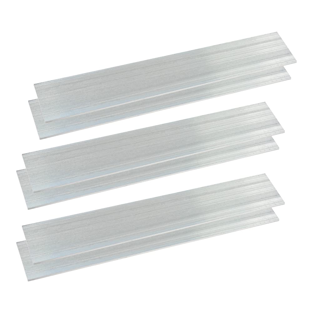 Feelers 6061 Aluminum Bar 1/8" Thickness x 2" Width x 12" Length Aluminum Solid Square Bar, 6 Pcs