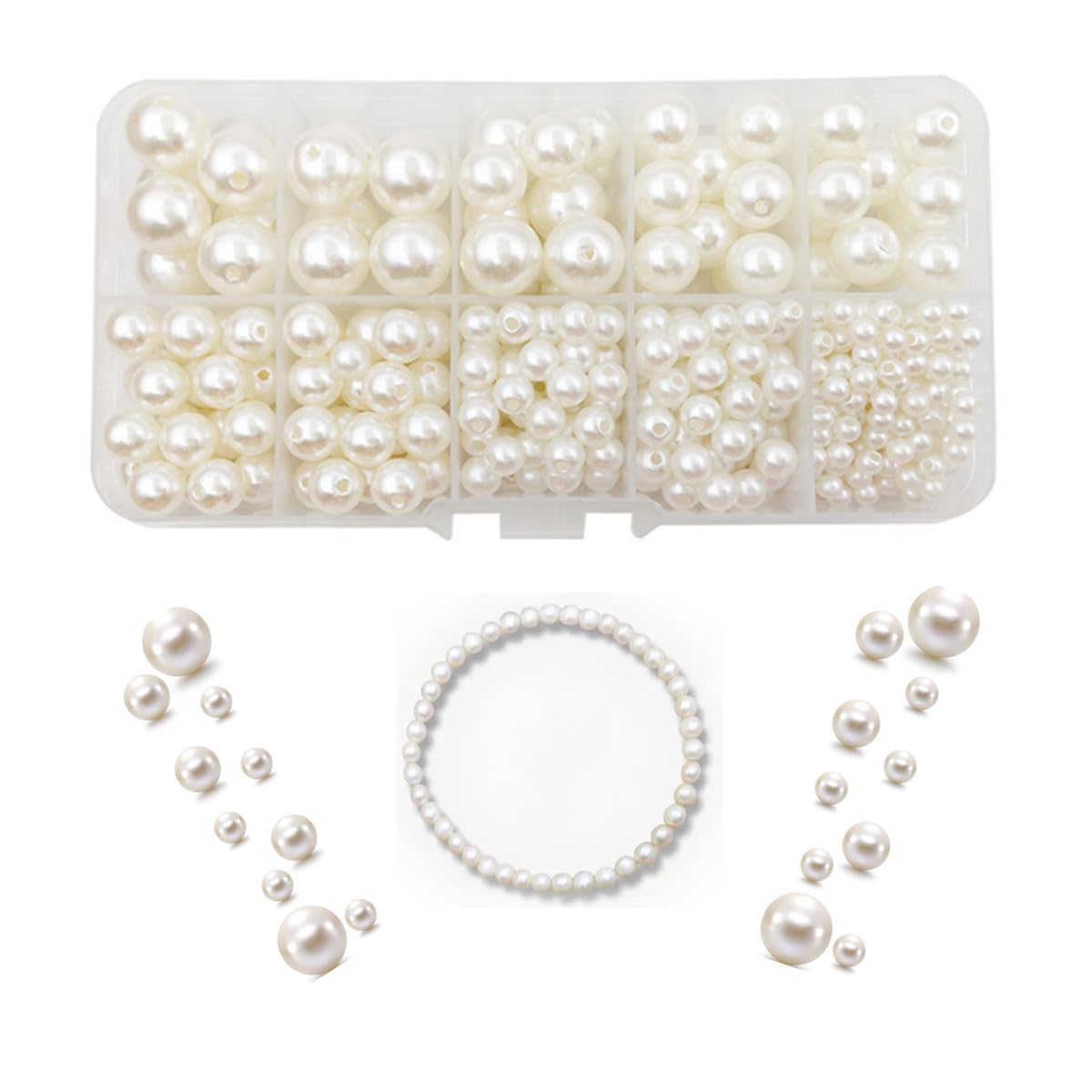 Amazon.co.jp: 人工真珠ビーズ、丸玉プロセスパール ラウンド