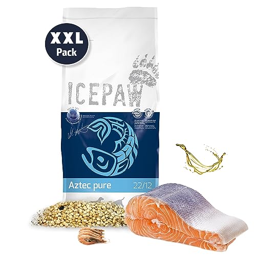 ICEPAW Aztec Pure Trockenfutter für Hunde I hypoallergen I mit Lachs, Krill & Amaranth I 14 kg