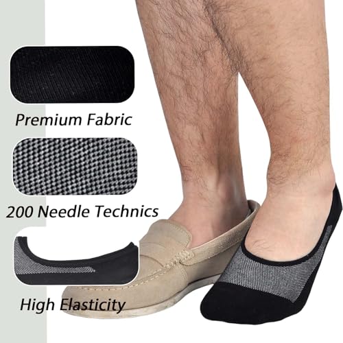 Mens No Show Socks Low Cut Ankle Sock Loafer Sneakers Cotton Socks With Non Slip Grips 3 Pairs2