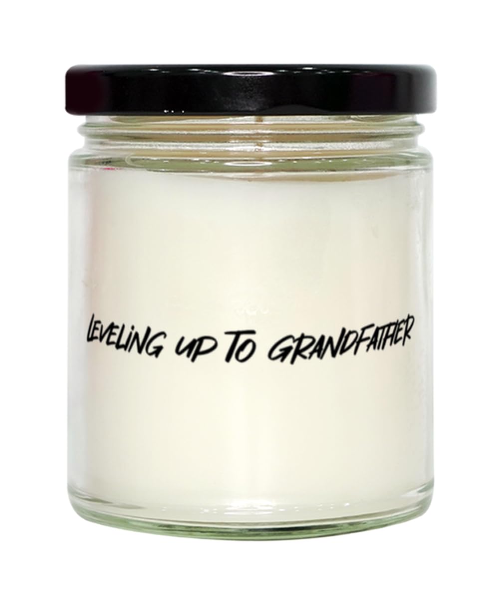 Leveling Up to Grandfather Grandfather Scent Candle, Motivational Grandfather Gifts, for Grandpa from Grandson, Grandfather Birthday Gift Ideas, Best Grandfather Birthday Gift, Unique Grandfather